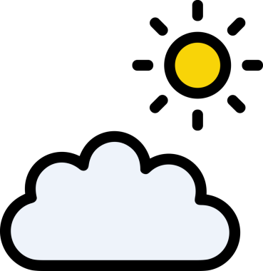 PNG biçiminde bulut simgesi şeffaf arkaplan biçiminde basit, web mobil uygulamaları için uygun minimal düz tasarım kullanıcı arayüzü hava durumu öngörüsü veri depolama ve dijital teknoloji projeleri
