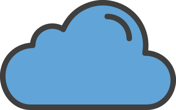 PNG biçiminde bulut simgesi şeffaf arkaplan biçiminde basit, web mobil uygulamaları için uygun minimal düz tasarım kullanıcı arayüzü hava durumu öngörüsü veri depolama ve dijital teknoloji projeleri