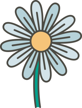 Çiçek simgesi PNG biçimi. Basit minimalist ve zarif tasarım. İlkbahar güzellik bahçesi çiçekleri, bitki örtüsü, romantik estetik süslemeler, dijital grafik, şeffaf arkaplan.