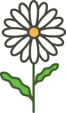 Çiçek simgesi PNG biçimi. Basit minimalist ve zarif tasarım. İlkbahar güzellik bahçesi çiçekleri, bitki örtüsü, romantik estetik süslemeler, dijital grafik, şeffaf arkaplan.