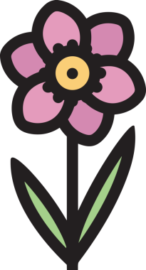 Çiçek simgesi PNG biçimi. Basit minimalist ve zarif tasarım. İlkbahar güzellik bahçesi çiçekleri, bitki örtüsü, romantik estetik süslemeler, dijital grafik, şeffaf arkaplan.