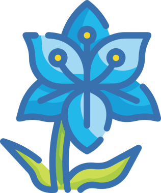 Çiçek simgesi PNG biçimi. Basit minimalist ve zarif tasarım. İlkbahar güzellik bahçesi çiçekleri, bitki örtüsü, romantik estetik süslemeler, dijital grafik, şeffaf arkaplan.