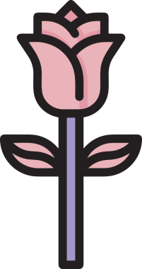 Çiçek simgesi PNG biçimi. Basit minimalist ve zarif tasarım. İlkbahar güzellik bahçesi çiçekleri, bitki örtüsü, romantik estetik süslemeler, dijital grafik, şeffaf arkaplan.