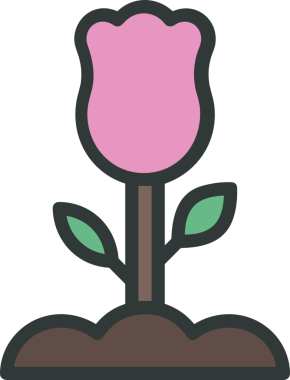 Çiçek simgesi PNG biçimi. Basit minimalist ve zarif tasarım. İlkbahar güzellik bahçesi çiçekleri, bitki örtüsü, romantik estetik süslemeler, dijital grafik, şeffaf arkaplan.