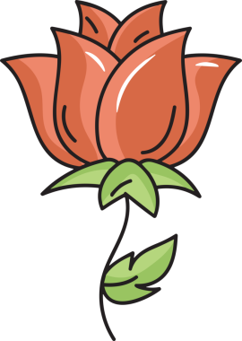 Çiçek simgesi PNG biçimi. Basit minimalist ve zarif tasarım. İlkbahar güzellik bahçesi çiçekleri, bitki örtüsü, romantik estetik süslemeler, dijital grafik, şeffaf arkaplan.