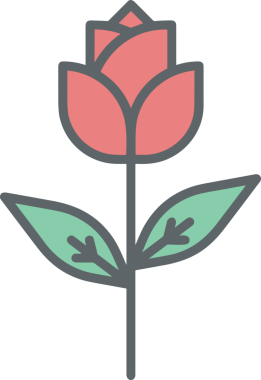 Çiçek simgesi PNG biçimi. Basit minimalist ve zarif tasarım. İlkbahar güzellik bahçesi çiçekleri, bitki örtüsü, romantik estetik süslemeler, dijital grafik, şeffaf arkaplan.