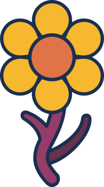 Çiçek simgesi PNG biçimi. Basit minimalist ve zarif tasarım. İlkbahar güzellik bahçesi çiçekleri, bitki örtüsü, romantik estetik süslemeler, dijital grafik, şeffaf arkaplan.