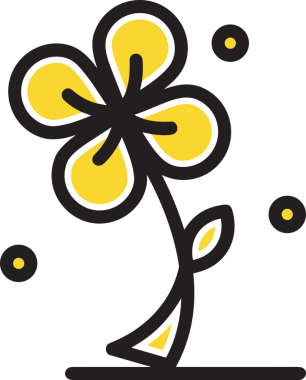 Çiçek simgesi png biçimi düz vektör çizimi basit çiçek tasarımı izole edilmiş grafik şeffaf arkaplan