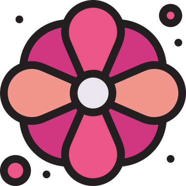 Çiçek simgesi png biçimi düz vektör çizimi basit çiçek tasarımı izole edilmiş grafik şeffaf arkaplan