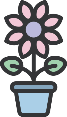 Çiçek simgesi png biçimi düz vektör çizimi basit çiçek tasarımı izole edilmiş grafik şeffaf arkaplan