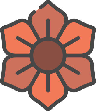 Çiçek simgesi PNG biçimi. Basit minimalist ve zarif tasarım. İlkbahar güzellik bahçesi çiçekleri, bitki örtüsü, romantik estetik süslemeler, dijital grafik, şeffaf arkaplan.