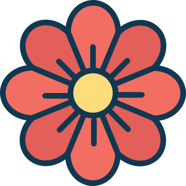 Çiçek simgesi PNG biçimi. Basit minimalist ve zarif tasarım. İlkbahar güzellik bahçesi çiçekleri, bitki örtüsü, romantik estetik süslemeler, dijital grafik, şeffaf arkaplan.