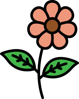 Çiçek simgesi PNG biçimi. Basit minimalist ve zarif tasarım. İlkbahar güzellik bahçesi çiçekleri, bitki örtüsü, romantik estetik süslemeler, dijital grafik, şeffaf arkaplan.