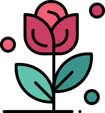 Çiçek simgesi PNG biçimi. Basit minimalist ve zarif tasarım. İlkbahar güzellik bahçesi çiçekleri, bitki örtüsü, romantik estetik süslemeler, dijital grafik, şeffaf arkaplan.