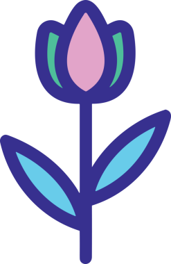 Çiçek simgesi PNG biçimi. Basit minimalist ve zarif tasarım. İlkbahar güzellik bahçesi çiçekleri, bitki örtüsü, romantik estetik süslemeler, dijital grafik, şeffaf arkaplan.