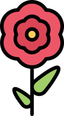 Çiçek simgesi PNG biçimi. Basit minimalist ve zarif tasarım. İlkbahar güzellik bahçesi çiçekleri, bitki örtüsü, romantik estetik süslemeler, dijital grafik, şeffaf arkaplan.