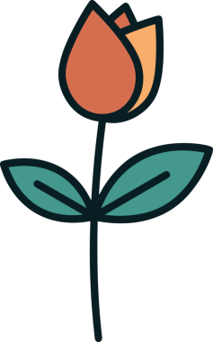 Çiçek simgesi PNG biçimi. Basit minimalist ve zarif tasarım. İlkbahar güzellik bahçesi çiçekleri, bitki örtüsü, romantik estetik süslemeler, dijital grafik, şeffaf arkaplan.