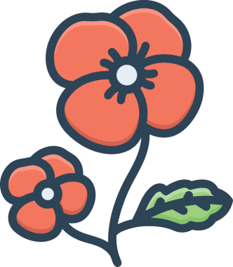 Çiçek simgesi PNG biçimi. Basit minimalist ve zarif tasarım. İlkbahar güzellik bahçesi çiçekleri, bitki örtüsü, romantik estetik süslemeler, dijital grafik, şeffaf arkaplan.