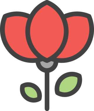 Çiçek simgesi PNG biçimi. Basit minimalist ve zarif tasarım. İlkbahar güzellik bahçesi çiçekleri, bitki örtüsü, romantik estetik süslemeler, dijital grafik, şeffaf arkaplan.