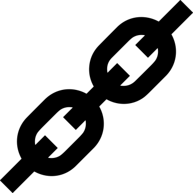 Zincir simgesi PNG biçimi basit siyah ve beyaz vektör illüstrasyonunda bağlantı birliği güvenlik ve gücünü temsil eden dijital tasarım kullanıcı arayüzü için mükemmel modern uygulama logosu minimal web ögesi