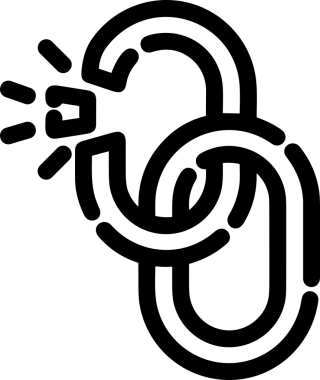 Zincir simgesi PNG biçimi basit siyah ve beyaz vektör illüstrasyonunda bağlantı birliği güvenlik ve gücünü temsil eden dijital tasarım kullanıcı arayüzü için mükemmel modern uygulama logosu minimal web ögesi