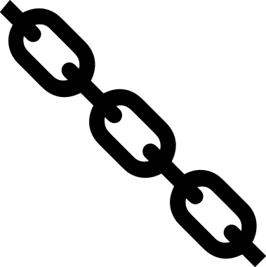 Zincir simgesi PNG biçimi basit siyah ve beyaz vektör illüstrasyonunda bağlantı birliği güvenlik ve gücünü temsil eden dijital tasarım kullanıcı arayüzü için mükemmel modern uygulama logosu minimal web ögesi