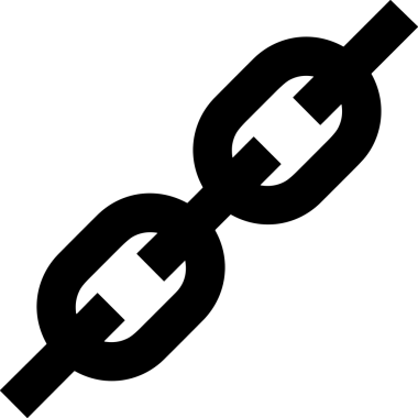 Zincir simgesi PNG biçimi basit siyah ve beyaz vektör illüstrasyonunda bağlantı birliği güvenlik ve gücünü temsil eden dijital tasarım kullanıcı arayüzü için mükemmel modern uygulama logosu minimal web ögesi