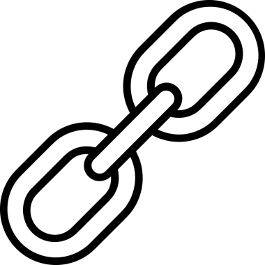 Zincir simgesi PNG biçimi basit siyah ve beyaz vektör illüstrasyonunda bağlantı birliği güvenlik ve gücünü temsil eden dijital tasarım kullanıcı arayüzü için mükemmel modern uygulama logosu minimal web ögesi