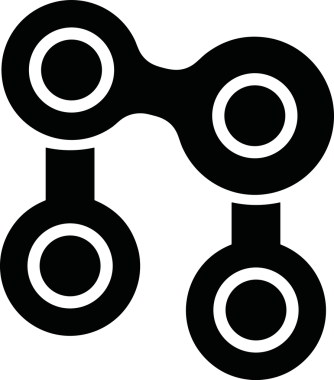 Zincir simgesi PNG biçimi basit siyah ve beyaz vektör illüstrasyonunda bağlantı birliği güvenlik ve gücünü temsil eden dijital tasarım kullanıcı arayüzü için mükemmel modern uygulama logosu minimal web ögesi