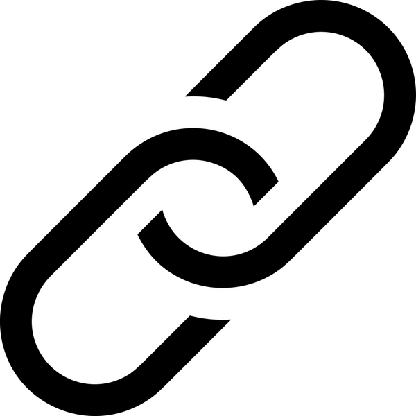 Zincir simgesi PNG biçimi basit siyah ve beyaz vektör illüstrasyonunda bağlantı birliği güvenlik ve gücünü temsil eden dijital tasarım kullanıcı arayüzü için mükemmel modern uygulama logosu minimal web ögesi