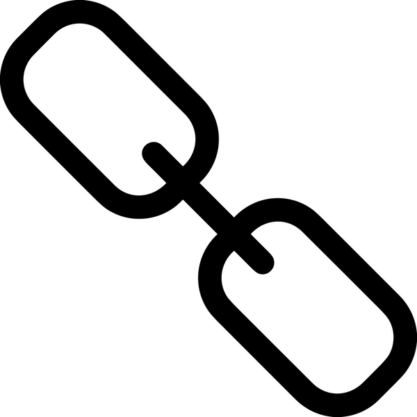 Zincir simgesi PNG biçimi basit siyah ve beyaz vektör illüstrasyonunda bağlantı birliği güvenlik ve gücünü temsil eden dijital tasarım kullanıcı arayüzü için mükemmel modern uygulama logosu minimal web ögesi