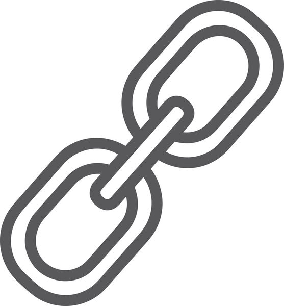 Zincir simgesi PNG biçimi basit siyah ve beyaz vektör illüstrasyonunda bağlantı birliği güvenlik ve gücünü temsil eden dijital tasarım kullanıcı arayüzü için mükemmel modern uygulama logosu minimal web ögesi