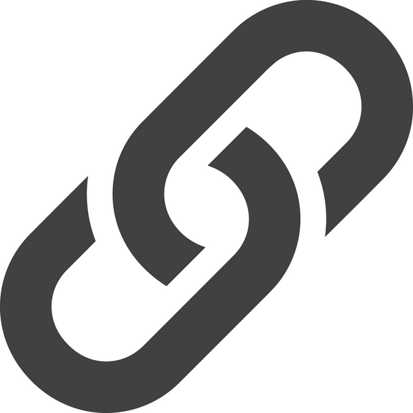 Zincir simgesi PNG biçimi basit siyah ve beyaz vektör illüstrasyonunda bağlantı birliği güvenlik ve gücünü temsil eden dijital tasarım kullanıcı arayüzü için mükemmel modern uygulama logosu minimal web ögesi