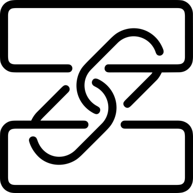 Zincir simgesi PNG biçimi basit siyah ve beyaz vektör illüstrasyonunda bağlantı birliği güvenlik ve gücünü temsil eden dijital tasarım kullanıcı arayüzü için mükemmel modern uygulama logosu minimal web ögesi