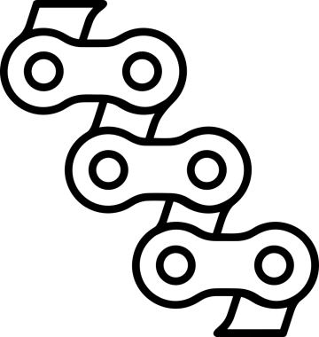 Zincir simgesi PNG biçimi basit siyah ve beyaz vektör illüstrasyonunda bağlantı birliği güvenlik ve gücünü temsil eden dijital tasarım kullanıcı arayüzü için mükemmel modern uygulama logosu minimal web ögesi