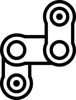 Zincir simgesi PNG biçimi basit siyah ve beyaz vektör illüstrasyonunda bağlantı birliği güvenlik ve gücünü temsil eden dijital tasarım kullanıcı arayüzü için mükemmel modern uygulama logosu minimal web ögesi