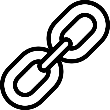 Zincir simgesi PNG biçimi basit siyah ve beyaz vektör illüstrasyonunda bağlantı birliği güvenlik ve gücünü temsil eden dijital tasarım kullanıcı arayüzü için mükemmel modern uygulama logosu minimal web ögesi