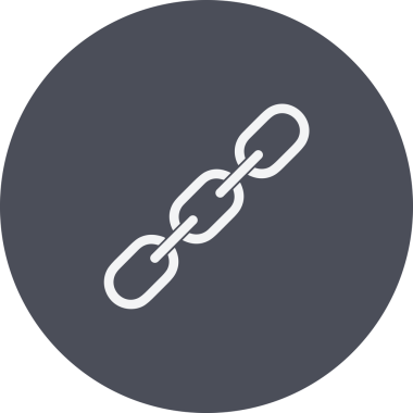 Zincir simgesi PNG biçimi basit siyah ve beyaz vektör illüstrasyonunda bağlantı birliği güvenlik ve gücünü temsil eden dijital tasarım kullanıcı arayüzü için mükemmel modern uygulama logosu minimal web ögesi