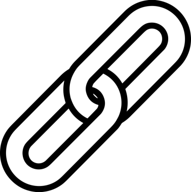 Zincir simgesi PNG biçimi basit siyah ve beyaz vektör illüstrasyonunda bağlantı birliği güvenlik ve gücünü temsil eden dijital tasarım kullanıcı arayüzü için mükemmel modern uygulama logosu minimal web ögesi