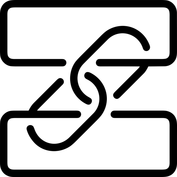 Zincir simgesi PNG biçimi basit siyah ve beyaz vektör illüstrasyonunda bağlantı birliği güvenlik ve gücünü temsil eden dijital tasarım kullanıcı arayüzü için mükemmel modern uygulama logosu minimal web ögesi