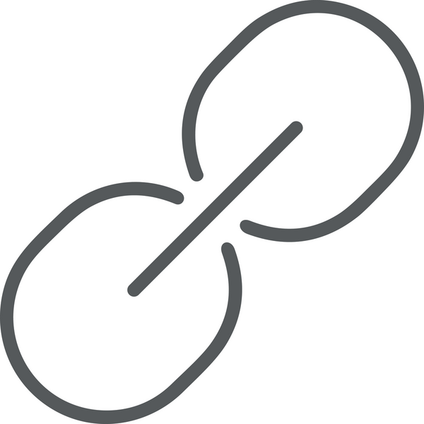 Zincir simgesi PNG biçimi basit siyah ve beyaz vektör illüstrasyonunda bağlantı birliği güvenlik ve gücünü temsil eden dijital tasarım kullanıcı arayüzü için mükemmel modern uygulama logosu minimal web ögesi