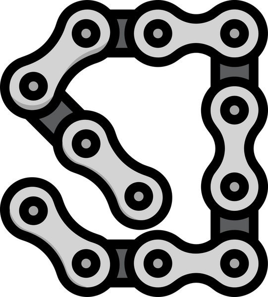 Zincir simgesi PNG biçimi basit siyah ve beyaz vektör illüstrasyonunda bağlantı birliği güvenlik ve gücünü temsil eden dijital tasarım kullanıcı arayüzü için mükemmel modern uygulama logosu minimal web ögesi