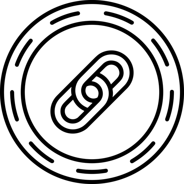 Zincir simgesi PNG biçimi basit siyah ve beyaz vektör illüstrasyonunda bağlantı birliği güvenlik ve gücünü temsil eden dijital tasarım kullanıcı arayüzü için mükemmel modern uygulama logosu minimal web ögesi