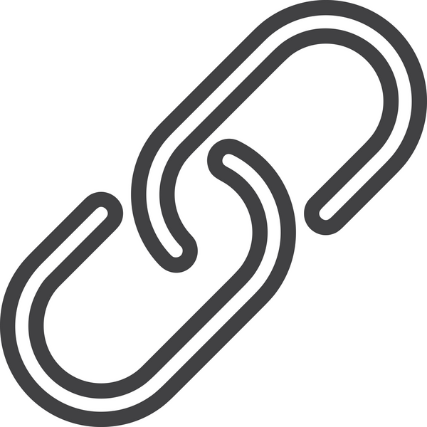 Zincir simgesi PNG biçimi basit siyah ve beyaz vektör illüstrasyonunda bağlantı birliği güvenlik ve gücünü temsil eden dijital tasarım kullanıcı arayüzü için mükemmel modern uygulama logosu minimal web ögesi