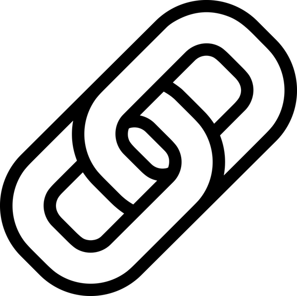 Zincir simgesi PNG biçimi basit siyah ve beyaz vektör illüstrasyonunda bağlantı birliği güvenlik ve gücünü temsil eden dijital tasarım kullanıcı arayüzü için mükemmel modern uygulama logosu minimal web ögesi