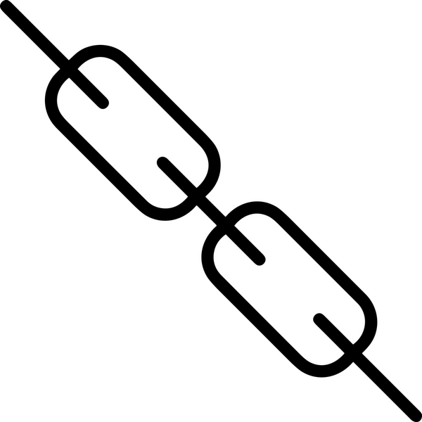 Zincir simgesi PNG biçimi basit siyah ve beyaz vektör illüstrasyonunda bağlantı birliği güvenlik ve gücünü temsil eden dijital tasarım kullanıcı arayüzü için mükemmel modern uygulama logosu minimal web ögesi