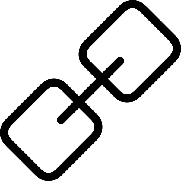 Zincir simgesi PNG biçimi basit siyah ve beyaz vektör illüstrasyonunda bağlantı birliği güvenlik ve gücünü temsil eden dijital tasarım kullanıcı arayüzü için mükemmel modern uygulama logosu minimal web ögesi