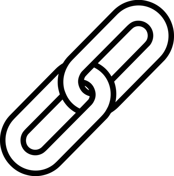 Zincir simgesi PNG biçimi basit siyah ve beyaz vektör illüstrasyonunda bağlantı birliği güvenlik ve gücünü temsil eden dijital tasarım kullanıcı arayüzü için mükemmel modern uygulama logosu minimal web ögesi