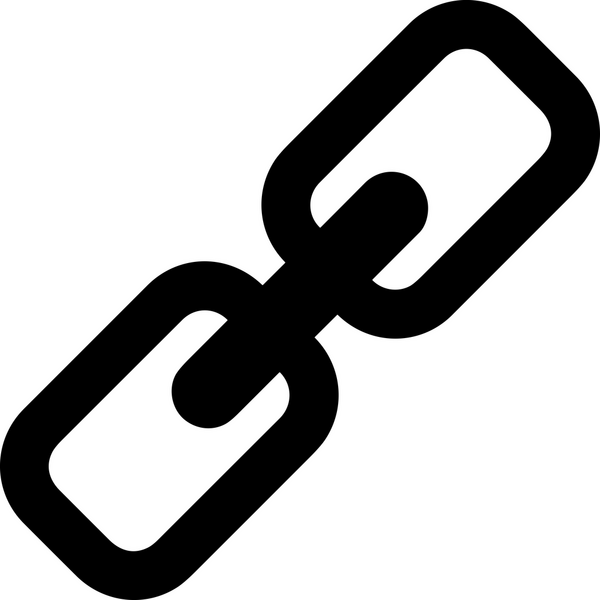 Zincir simgesi PNG biçimi basit siyah ve beyaz vektör illüstrasyonunda bağlantı birliği güvenlik ve gücünü temsil eden dijital tasarım kullanıcı arayüzü için mükemmel modern uygulama logosu minimal web ögesi