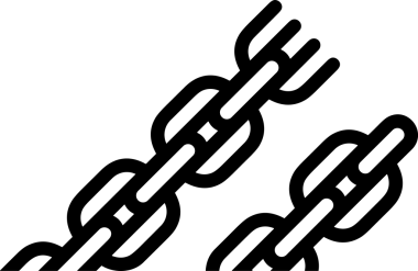 Zincir simgesi PNG biçimi basit siyah ve beyaz vektör illüstrasyonunda bağlantı birliği güvenlik ve gücünü temsil eden dijital tasarım kullanıcı arayüzü için mükemmel modern uygulama logosu minimal web ögesi